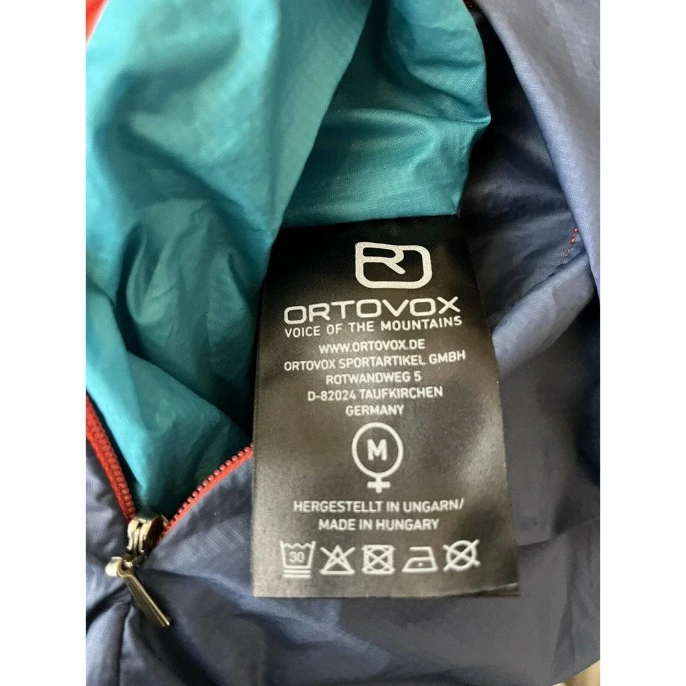 Ortovox Swisswool Reversible Womens Medium Wool Filled Jacket Blue Teal Red - Picture 9 of 10